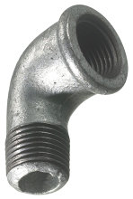 Vinkel galvaniseret 3/4" - muffe/nippel 90 gr.